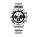 PAGANI DESIGN PD-1705 retro chronograph with white dial silver bezel and steel bracelet