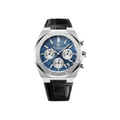 PAGANI DESIGN PD-1707 octagonal chronograph with blue dial and black leather strap front view