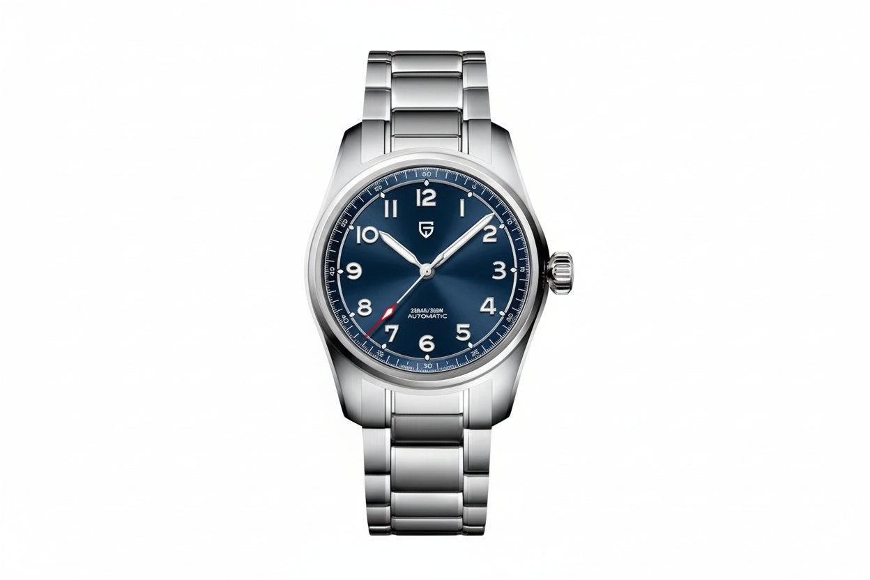 PAGANI Design PD-1717 Men's Automatic Watch with blue dial, detail view