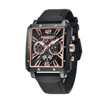PAGANI DESIGN PD-1725 Rectangular Skeleton Automatic with gold black dial, angled view