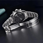 PAGANI DESIGN PD-1727 VK63 chronograph caseback and folding clasp on stainless steel bracelet