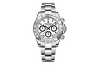 PAGANI DESIGN PD-1727 chronograph watch with white dial and steel bezel, front view