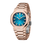 PAGANI DESIGN PD-1728 40mm automatic watch with blue dial and rose gold case