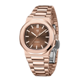 PAGANI DESIGN PD-1728 40mm automatic watch with brown dial and rose gold case