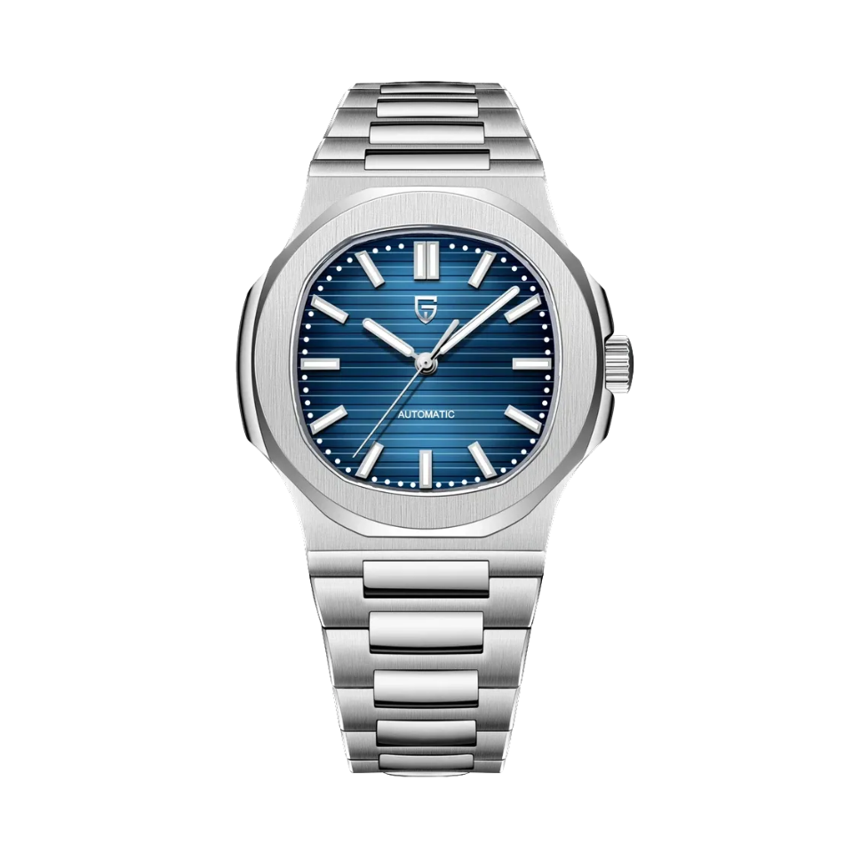 PAGANI DESIGN PD-1728 automatic watch with navy blue dial, front view