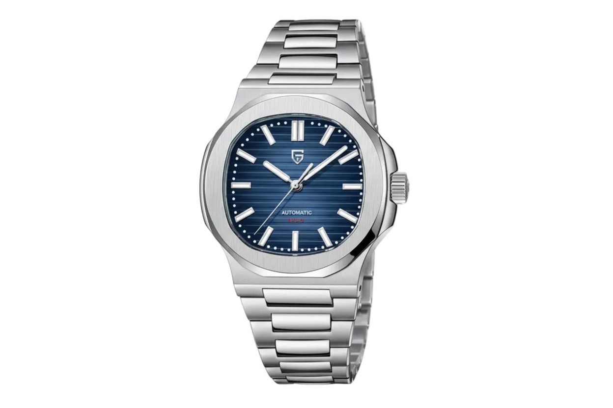 PAGANI DESIGN PD-1728 automatic watch with navy blue dial, front view