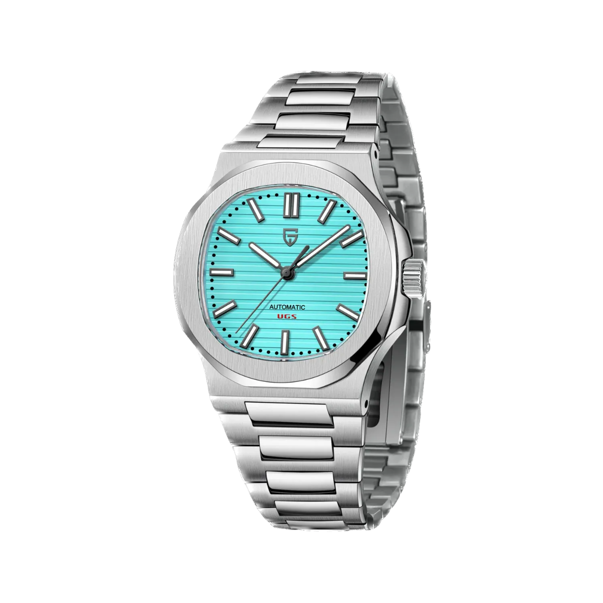 PAGANI DESIGN PD-1728 automatic watch with tiffany blue dial, side angle