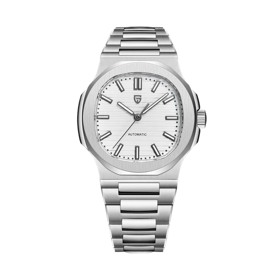 PAGANI DESIGN PD-1728 automatic watch with white dial, front view