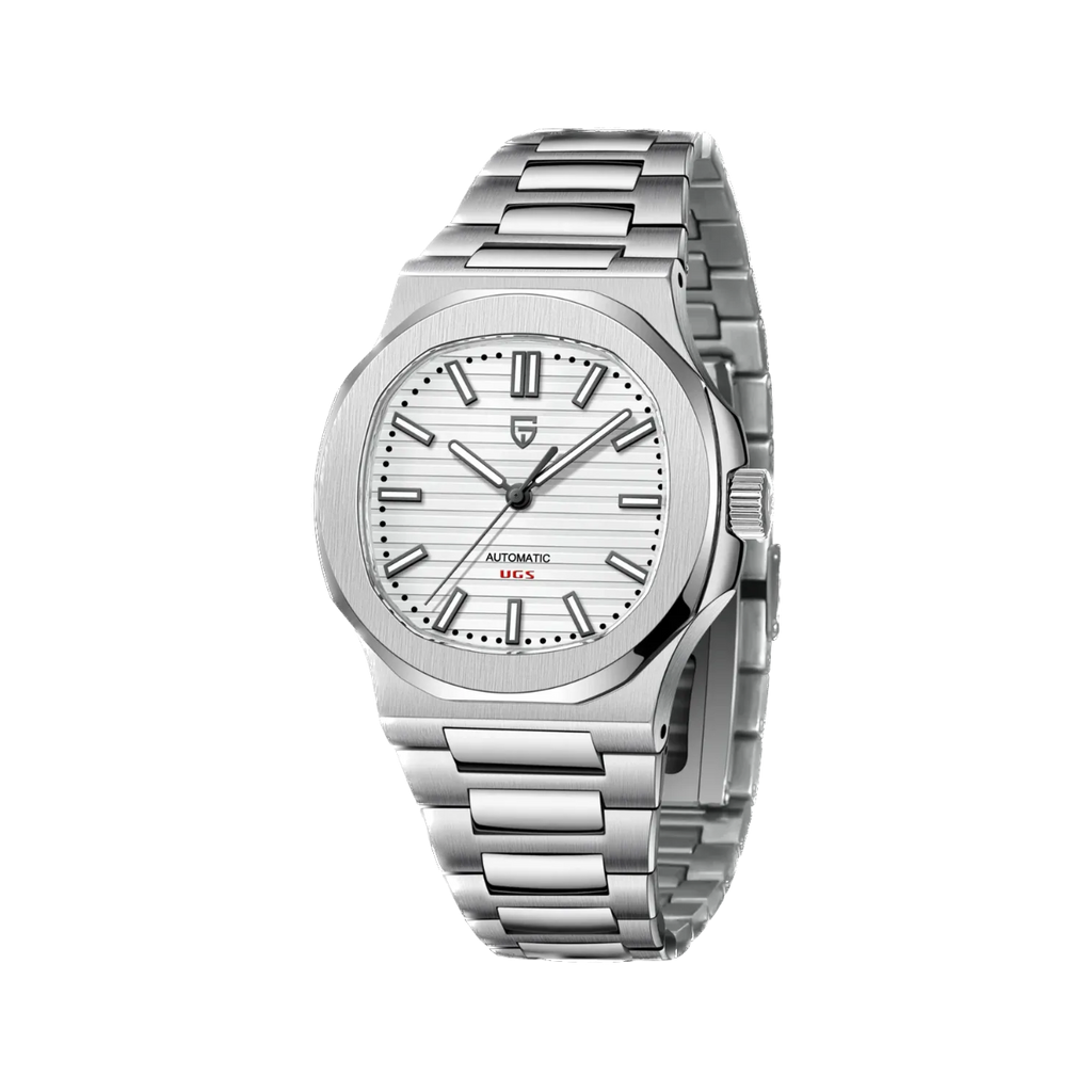 PAGANI DESIGN PD-1728 40MM Men's Automatic Watch with white dial, detail view