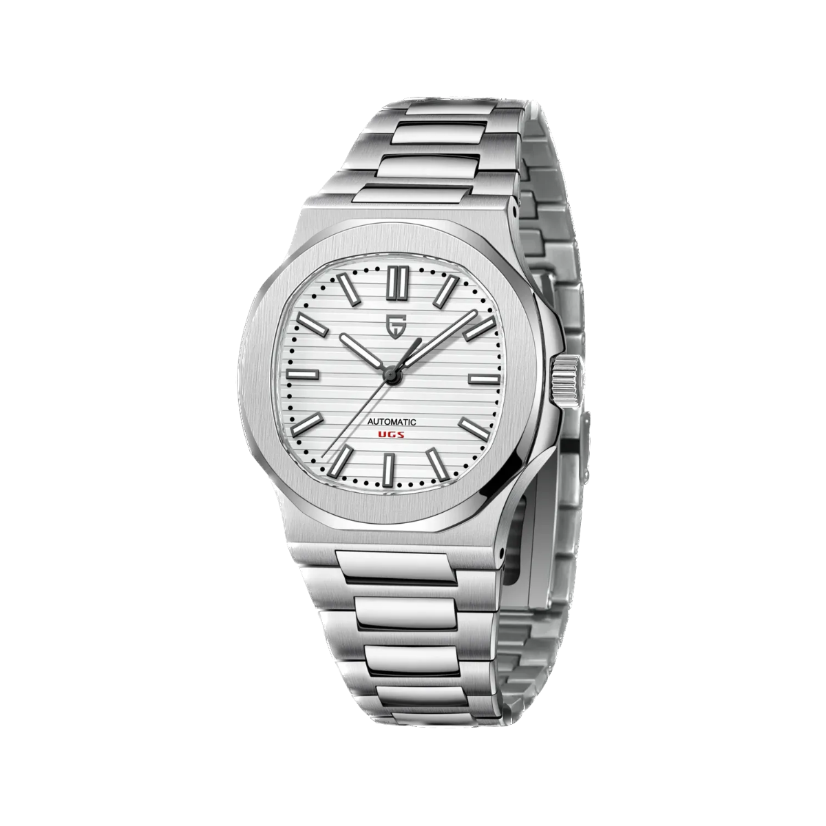 PAGANI DESIGN PD-1728 40MM Men's Automatic Watch with white dial, detail view