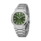 PAGANI DESIGN PD-1728 Men's Automatic Chronograph Watch with green dial, side view
