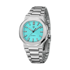 PAGANI DESIGN PD-1728 automatic watch with tiffany blue dial, side angle