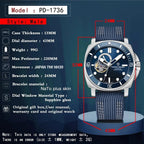 PAGANI DESIGN PD-1736 diver skeleton watch specifications with 43mm case and NH39 movement