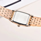 PAGANI DESIGN PD-1737 women's square watch rose gold caseback engraving closeup