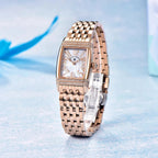 PAGANI DESIGN PD-1737 women's square watch with mother-of-pearl dial and rose gold bracelet