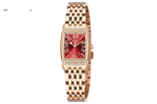 PAGANI DESIGN PD-1737 women's square watch with turquoise dial and silver bracelet, front view