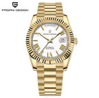 Pagani Design PD-1752 automatic watch gold white dial front view