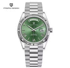 Pagani Design PD-1752 automatic watch silver green dial front view