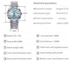 Pagani Design PD-1752 automatic watch silver iceblue dial specifications