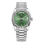 Pagani Design PD-1752 green dial day-date automatic in stainless steel with fluted bezel