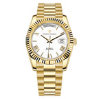 Pagani Design PD-1752 white dial gold day-date automatic with Roman numeral markers