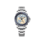 PAGANI DESIGN PD-1758 GMT automatic men's watch with ice blue dial and silver bracelet, front