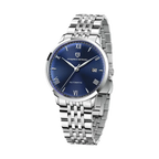 PAGANI DESIGN PD-1759 Ultra-Thin automatic watch with blue dial and steel bracelet front view