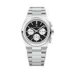 PAGANI DESIGN PD-1761 chronograph watch with black dial and steel bracelet front view