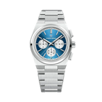 PAGANI DESIGN PD-1761 chronograph watch with blue dial and steel bracelet front view