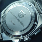PAGANI DESIGN PD-1761 chronograph stainless steel engraved caseback closeup