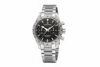 PAGANI DESIGN PD-1766 Moon chronograph watch with black dial and steel bracelet front view