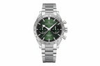 PAGANI DESIGN PD-1766 Moon chronograph watch with green dial and steel bracelet front view