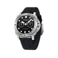 PAGANI DESIGN PD-1767 automatic diver watch with black dial and canvas strap angled view
