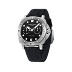 PAGANI DESIGN PD-1767 automatic diver watch with black dial and canvas strap angled view