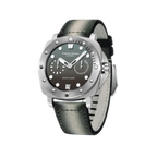 PAGANI DESIGN PD-1767 automatic diver watch with gray dial and camo canvas strap angled view