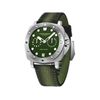 PAGANI DESIGN PD-1767 automatic diver watch with green dial and green canvas strap angled view