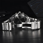 PAGANI DESIGN PD-1773 pilot chronograph watch with blue dial styled detail shot on prop