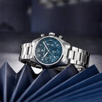 PAGANI DESIGN PD-1773 pilot chronograph watch caseback with steel bracelet deployant clasp
