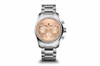 PAGANI DESIGN PD-1773 pilot chronograph watch with salmon dial and stainless steel bracelet front view