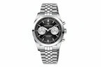 PAGANI DESIGN PD-1775 Men's Pilot Watch with silver black dial, angled view