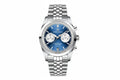 PAGANI DESIGN PD-1775 pilot chronograph watch with blue dial and stainless steel bracelet front view