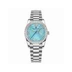 PAGANI DESIGN PD-1776 womens watch with light blue dial diamond bezel and steel bracelet