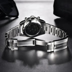 Pagani Design PD-1777 steel bracelet folding clasp engraved with the brand name, watch face down