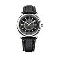 PAGANI DESIGN PD-1778 automatic watch with black dial yellow accents and carbon-fiber leather strap