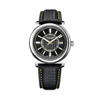 PAGANI DESIGN PD-1778 automatic watch with black dial yellow accents and carbon-fiber leather strap