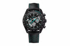 PAGANI DESIGN PD-1779 skeleton chronograph watch with black dial and teal accents front view