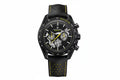 PAGANI DESIGN PD-1779 skeleton chronograph watch with black dial and yellow accents front view