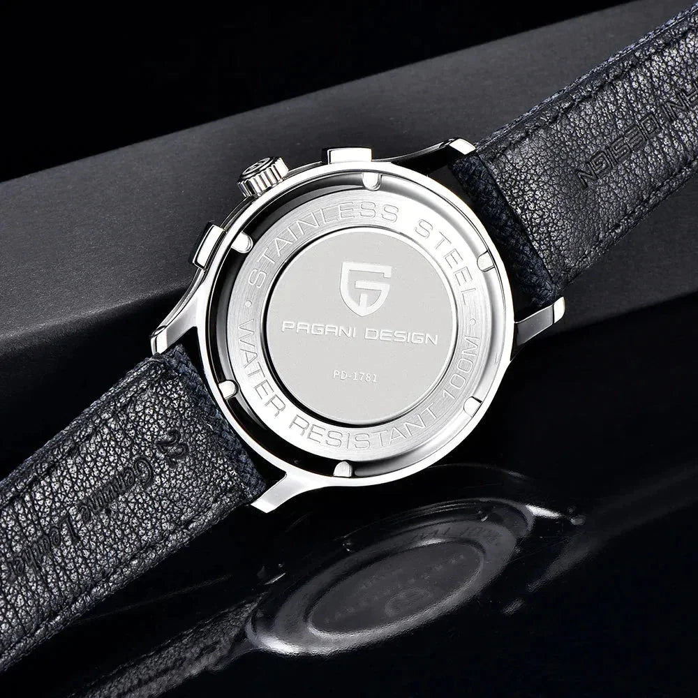 Pagani Design PD-1781 caseback engraved stainless steel with 100M water-resistance marking