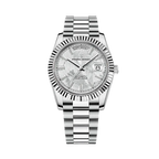 PAGANI DESIGN PD-1783 automatic watch with silver meteorite dial and silver bracelet front view