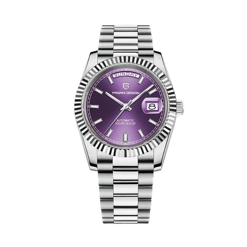 PAGANI DESIGN PD-1783 DD40 NH36 Automatic with purple dial, angled view
